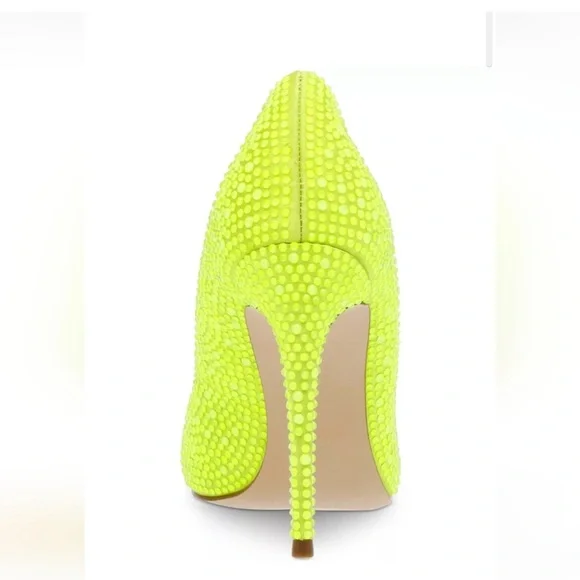 Steve Madden Women's Neon Yellow Daisies Rhinestone Pumps - Picture 2 of 5